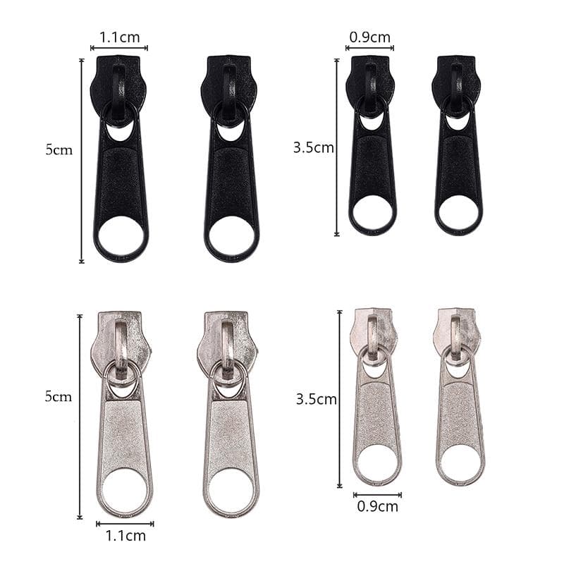 8Pcs 4 Sizes Set Universal Instant Fix Zipper Repair Replacement Slider Zippers For Sewing Clothes Bag Luggage Fix Repair 8pcs3