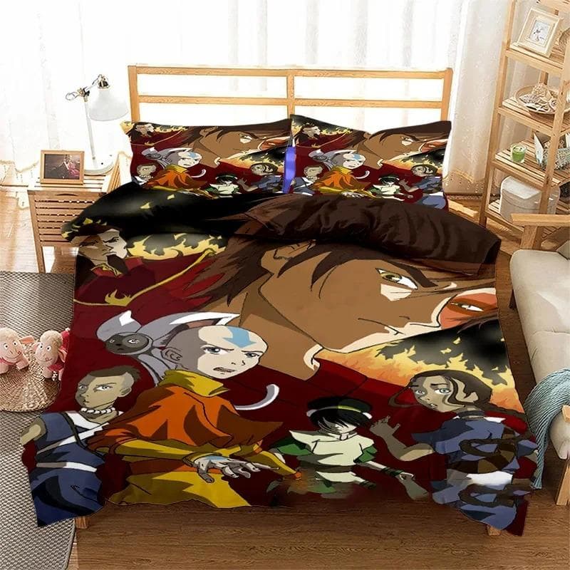 3D Print Avatar The Last Airbender Bedding Set Double Twin King Duvet Cover Comforter Pillowcase Boys Girls Adults Bedroom 140x210cm 2pcs