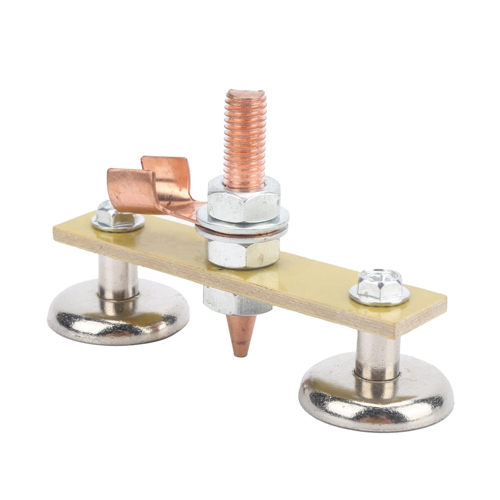 Welding Magnet Head Iron Insulation Board Double Ground Connector Spotter Tool 4mm