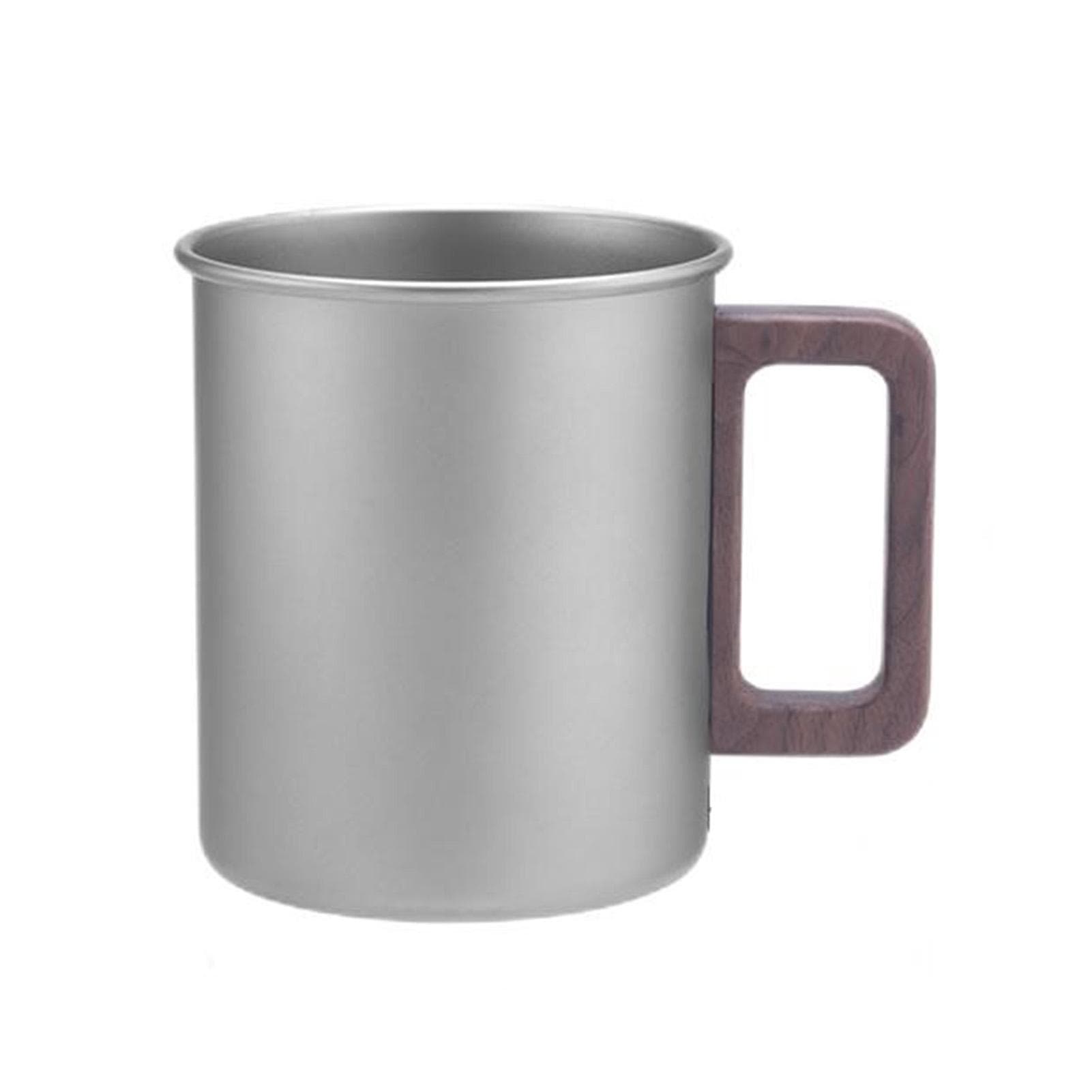 Titanium Camping Cup Pure Ti Travel Mug Wooden Handle 300ml/450ml Outdoor Portable Large Beer Mug 450ml