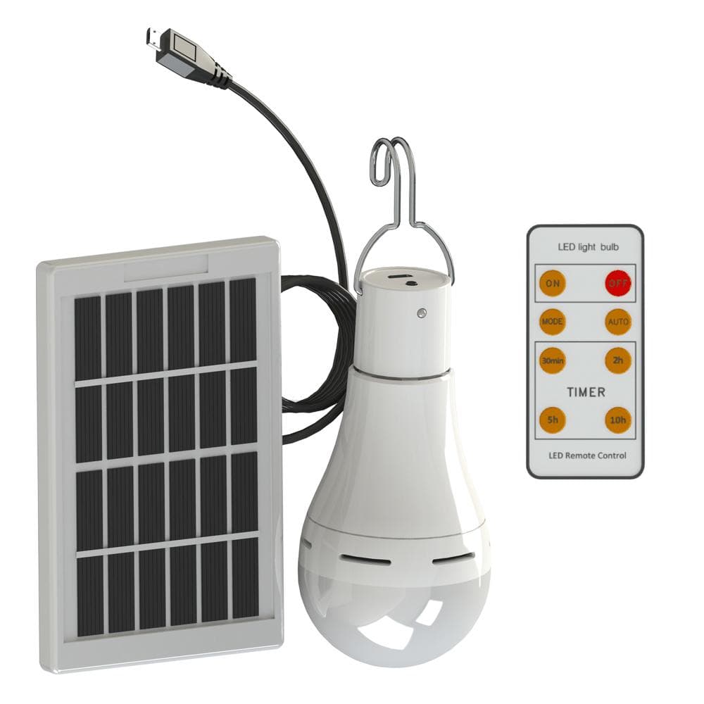 9W / 7W Portable LED Solar Powered Camping Light Bulb Remote Controlled Waterproof Outdoor Hanging 7W