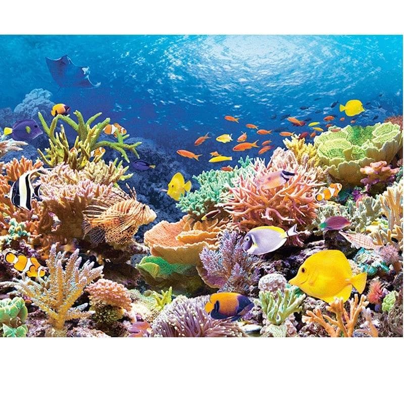 5D DIY Diamond Painting Seabed fish Diamond Embroidered Cross-stitch Rhinestone Mosaic 20X30CM