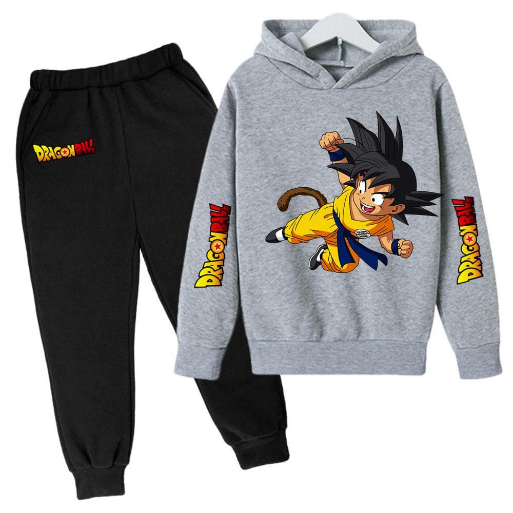 2025 MINISO New Winter Dragon BallHoodies+panrts Kids Clothes Boys Goku Sets for Children Sizes 100-160 Street Suit Kawaii Fashion Tops Anime 130