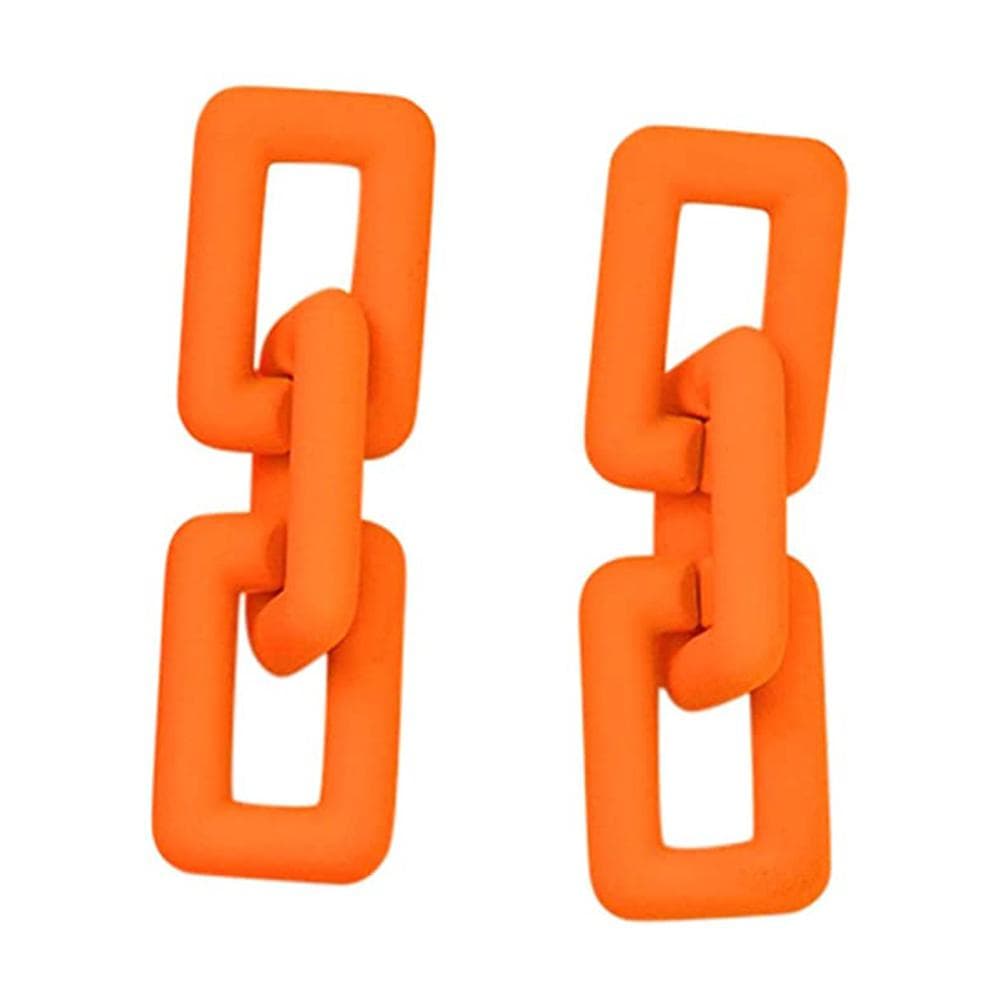 Dangle Earrings for Ladies Fashion French Earrings Pure Color Retro Temperament Elegant Earrings orange
