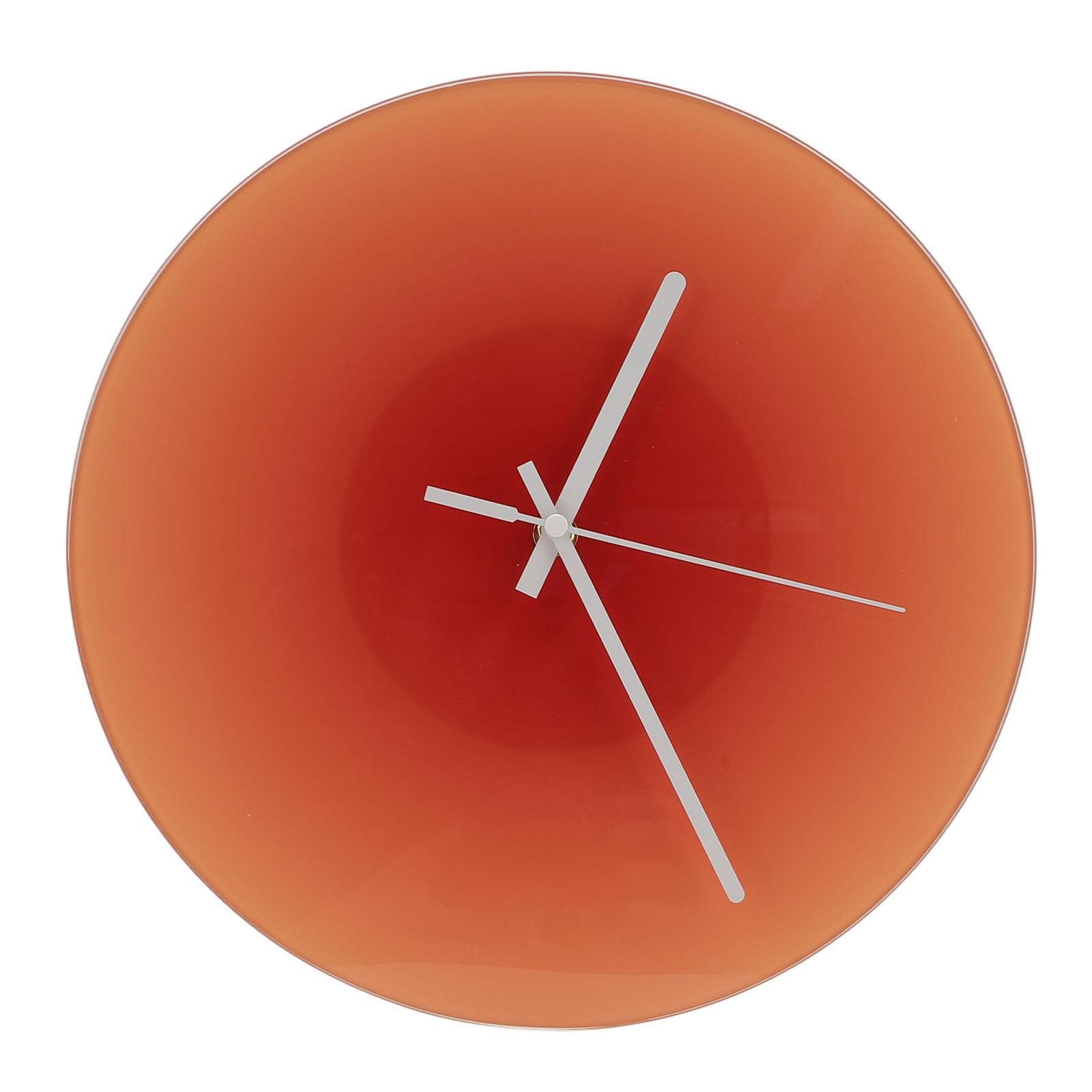 12 Inch Sunset Wall Clock Large Round Battery Operated Non Ticking Silent Glass Wall Clock for orange