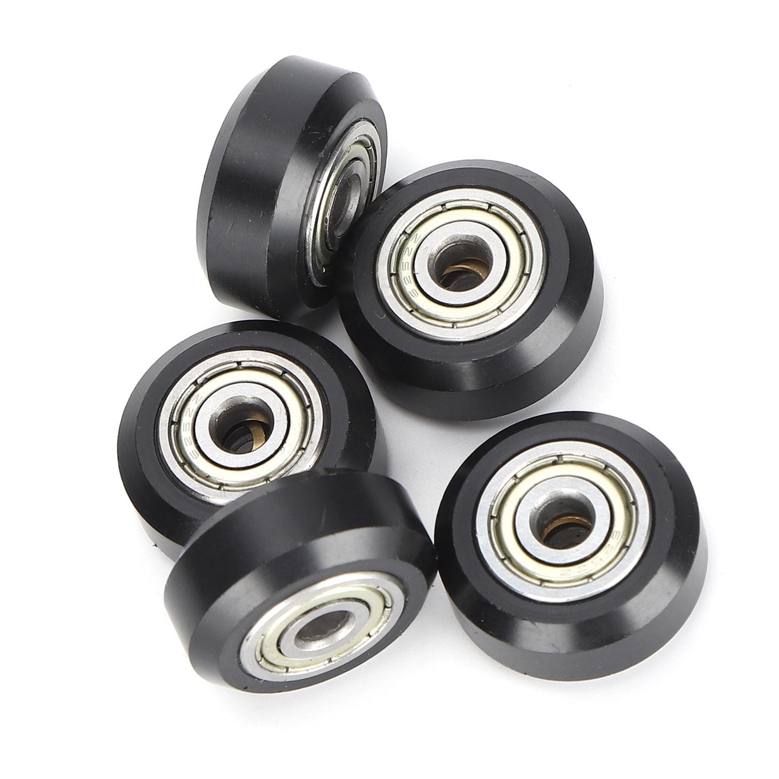 5Pcs POM Pulleys 625zz Bearing Passive Round Wheels Rollers Compatible for 3D PrinterWhite black