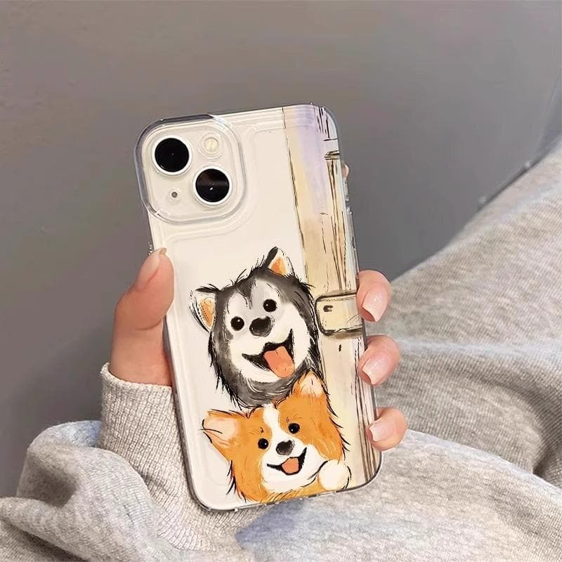 Puppy Suitable for Apple 16 IPhone Animation 15plus Creative 14 Silicone Soft Shell 13 Mobile Phone Case 12promax Apple 6