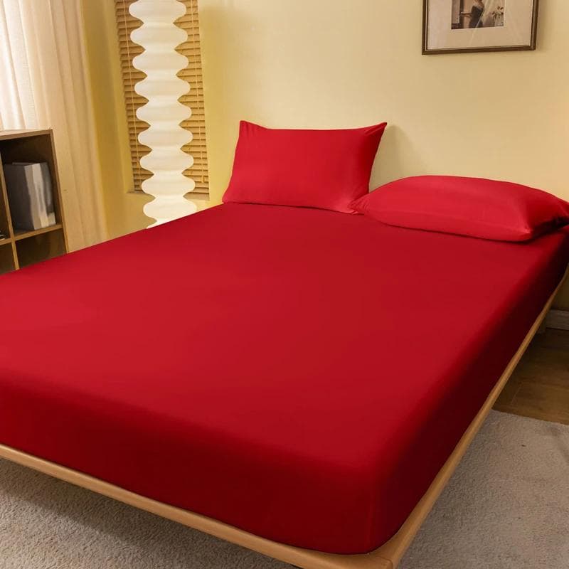 1 Piece Of Solid Color Matte Bed Sheet, Solid Color Bed Cover For Bedroom, Bedding (Excluding Pillowcases) 71x132cm bright red