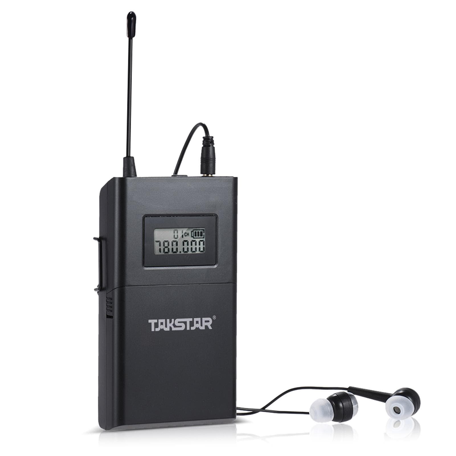 Takstar WPM-200R UHF Wireless Audio System Receiver LCD Display 6 Selectable Channels 50m black