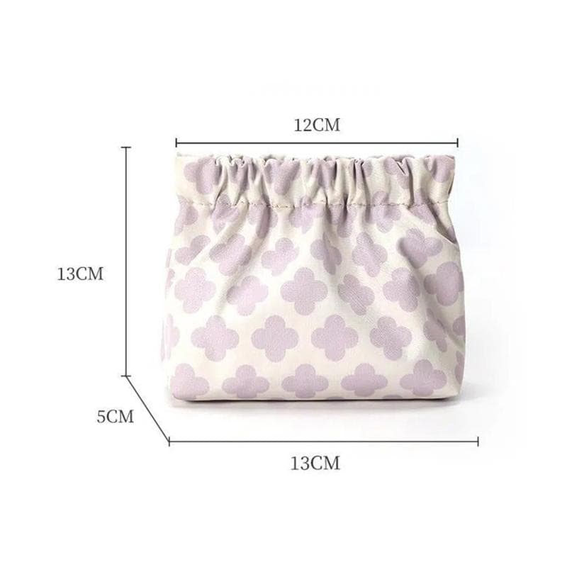 Flower Women Cute Lipstick Bag Travel Sanitary Napkin Pouch Storage Bags Fashion Coin Earphone Cosmetic Bag Organizer Case Bags light purple