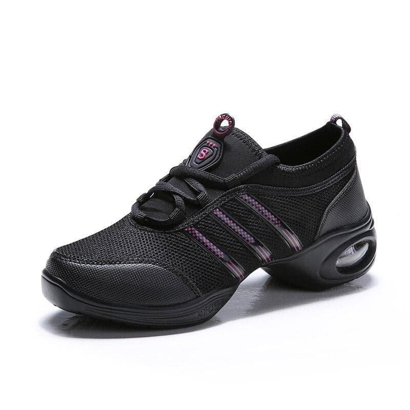 Women Dance Shoes Feature Soft Outsole Breath Salsa Modern Hip Hop Jazz Breathable Teachers Dance Sneakers Ladies Sports EU34-44 41 gold/black