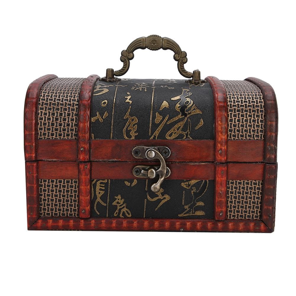Vintage Jewelry Storage Box Wooden Decoration Dust Proof Display Box Organizer Case(Chinese Style S) S