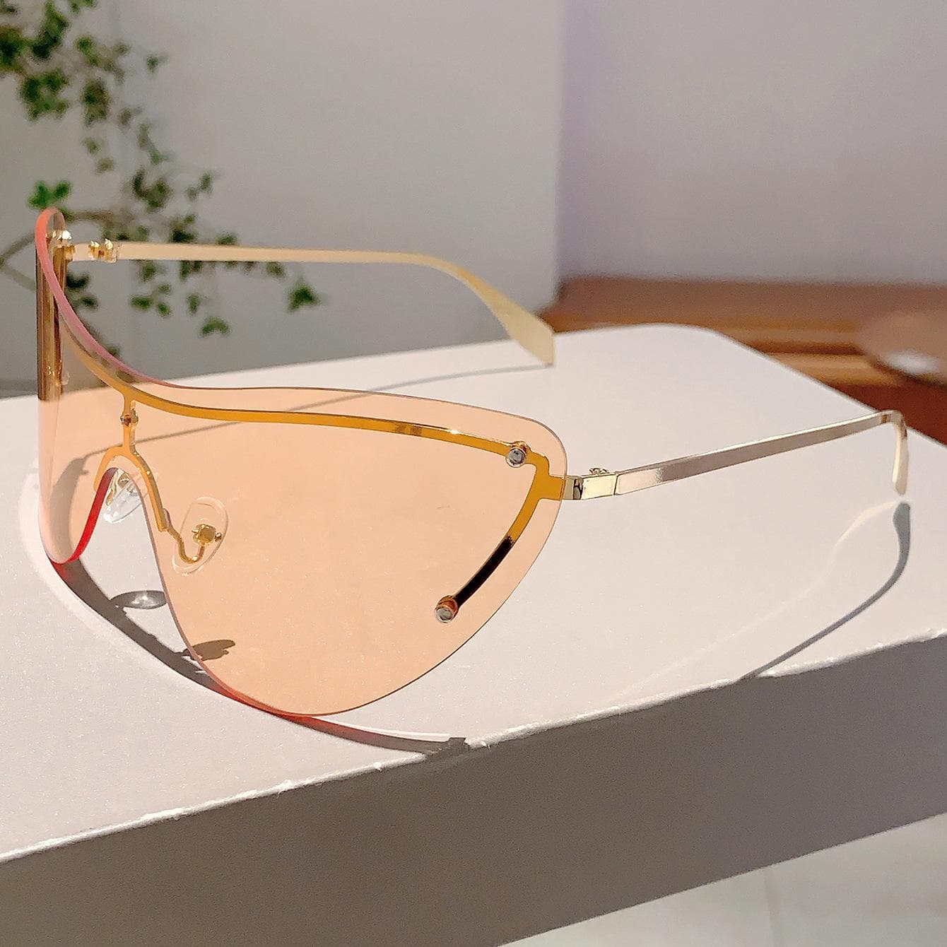 Vintage Cat Eye Sunglasses Women Men Luxury Designer Sun Glasses Punk Rivet Shades Outdoor Goggles Popular