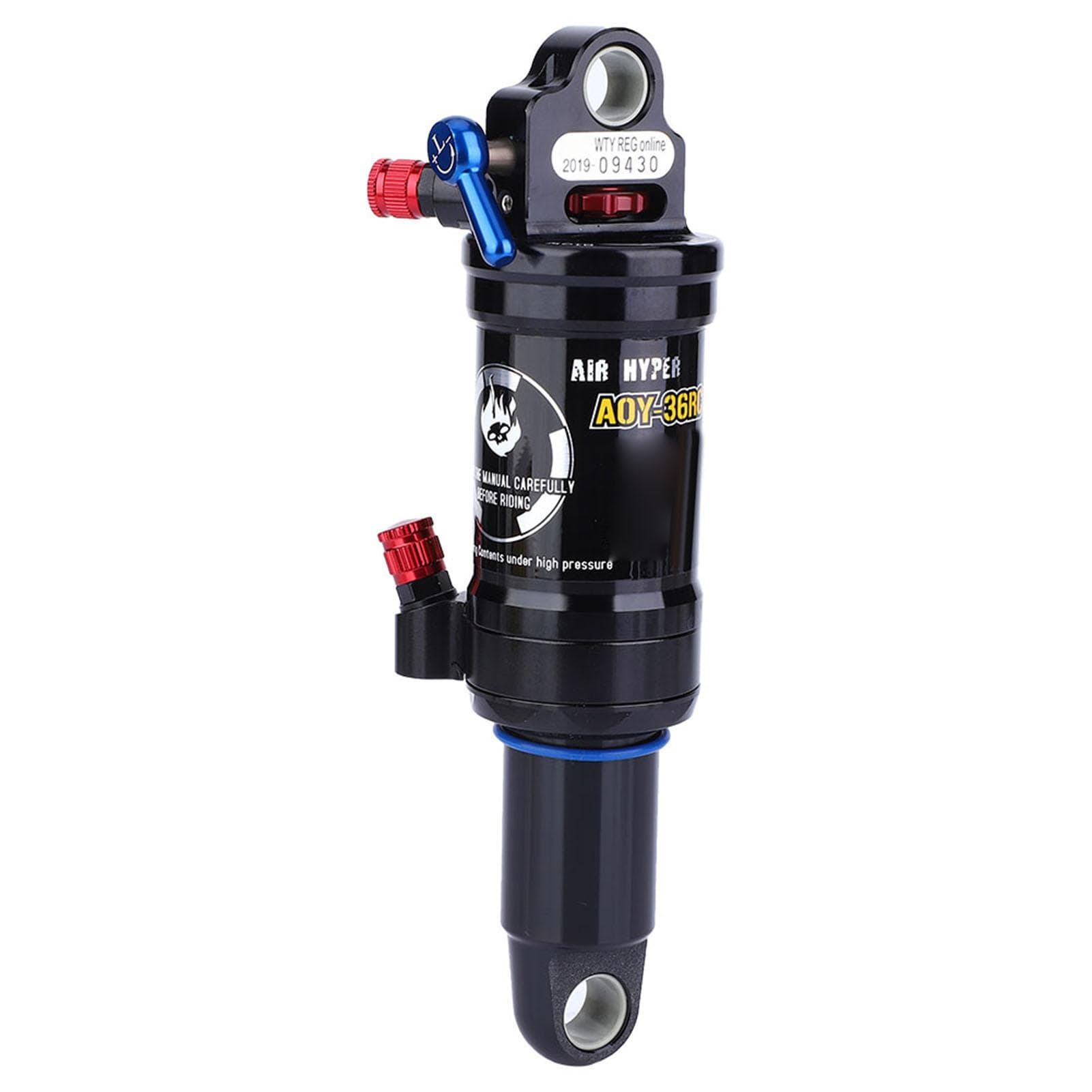 Mountain Bike Shock Absorber 165mm Steel Adjustable Damping Rear Shock Accessory Black