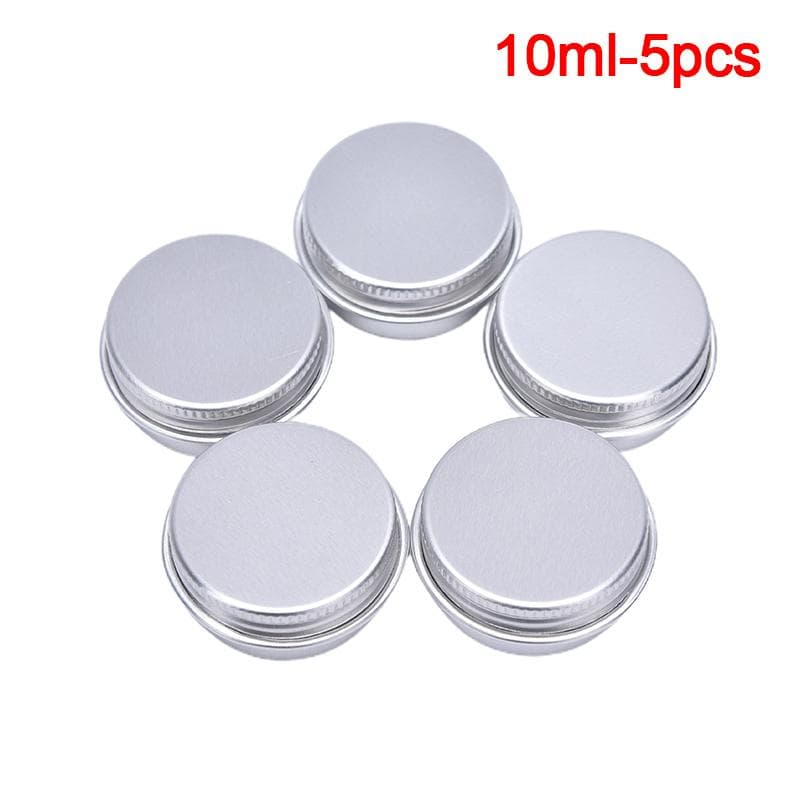 5Pcs Aluminum Mini Round Tin Metal Container Bottles Storage Jar Screw Lids Box 10ml-5pcs