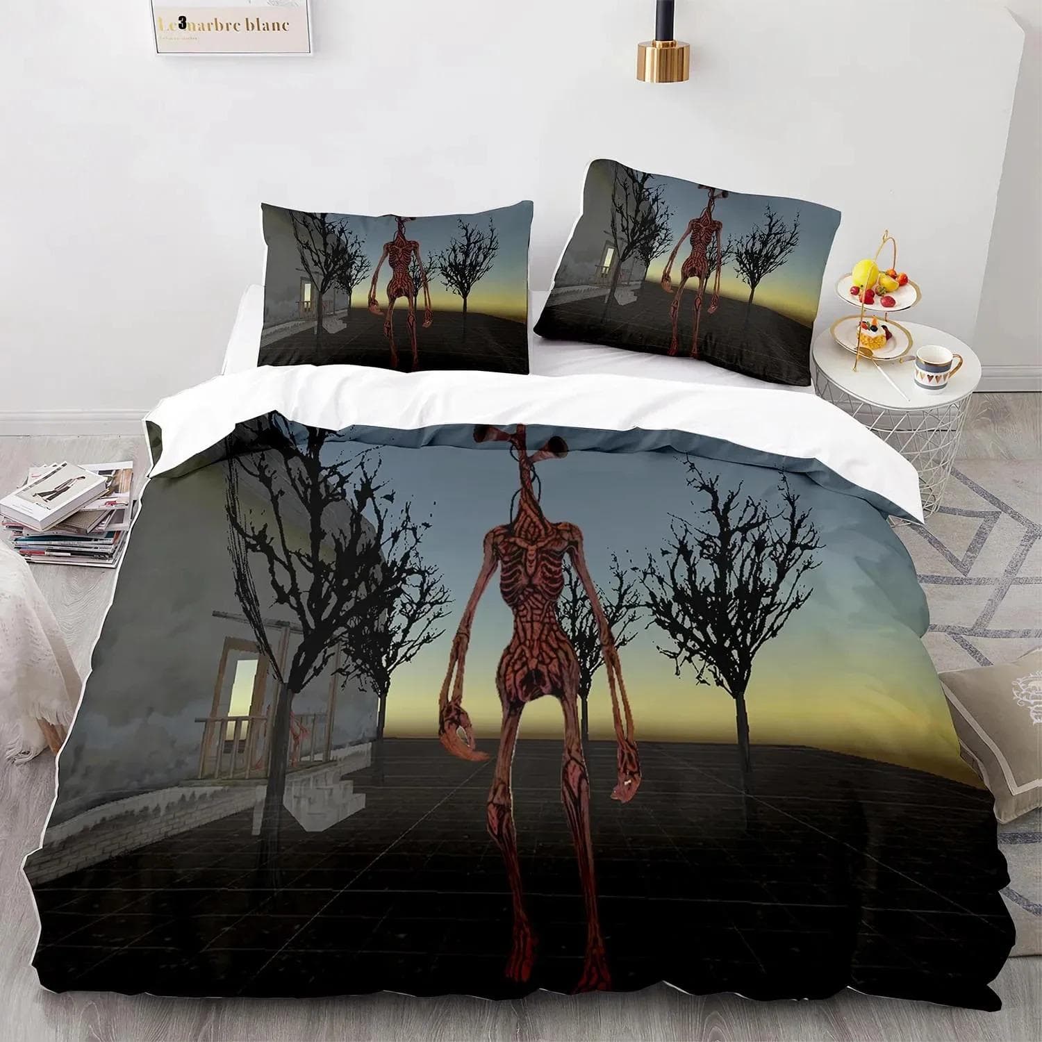 3D Print Siren Head Bedding Set Duvet Cover Bed Set Quilt Cover Pillowcase Comforter king Queen Size Boys Adult Bedding Set EU Double 200x200cm