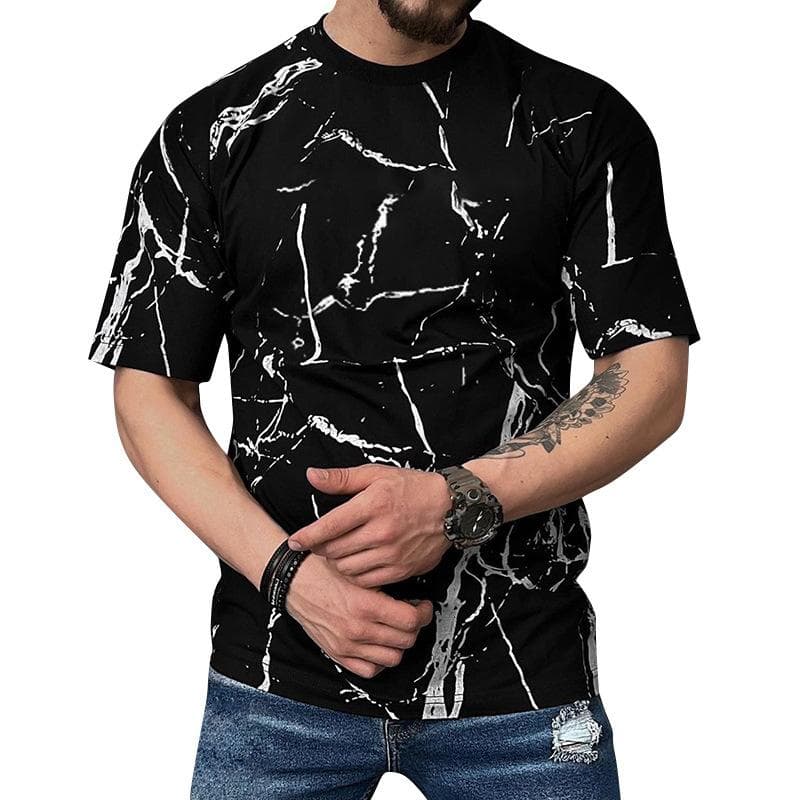 Short Sleeved T-shirt Men's Summer Trendy Brand Youth Round Neck T-shirt Loose Plus Size S