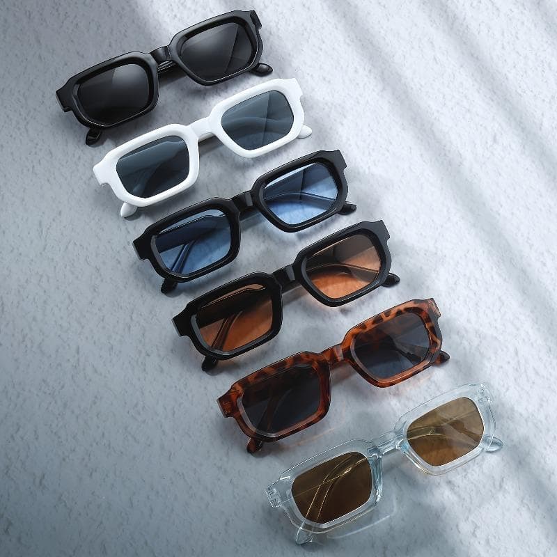 6 Piece Men's Fashion Square Glasses Retro Wide Brim Perfect for Daily Wear Music Festival Gifts