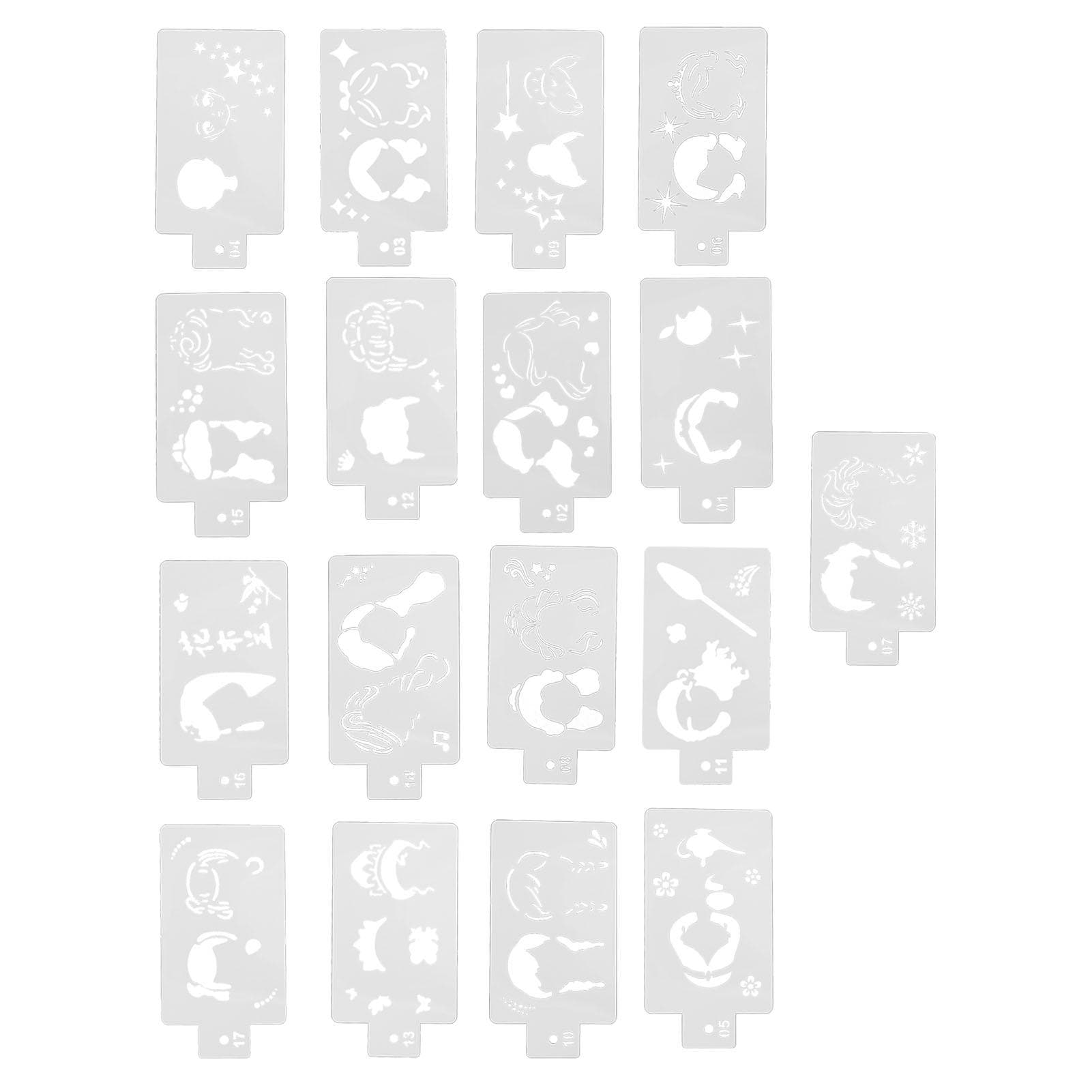 2 Sets Face Paint Stencils Professional Princess Cartoon Figure Reusable Hollow Out Body Painting