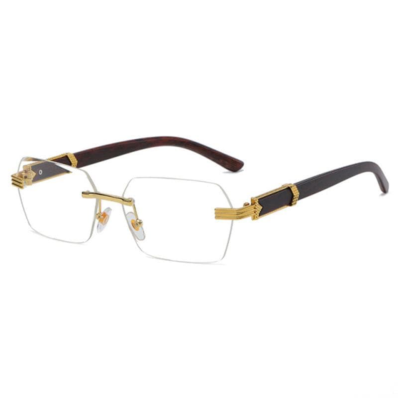 Luxury Brand Designer Square Rimless Sunglasses for Women Men Fashion Vintage Travel Sun Glasses Metal Shades as the picture