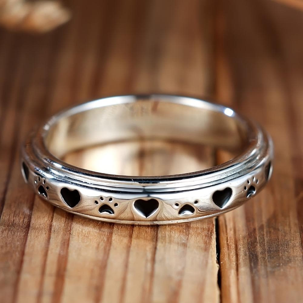 Silver Color Dog Paw Cat Claw Ring Elegant Bride Proposal Engagement Wedding Band Ring Gifts Fashion Jewelry 6 silver