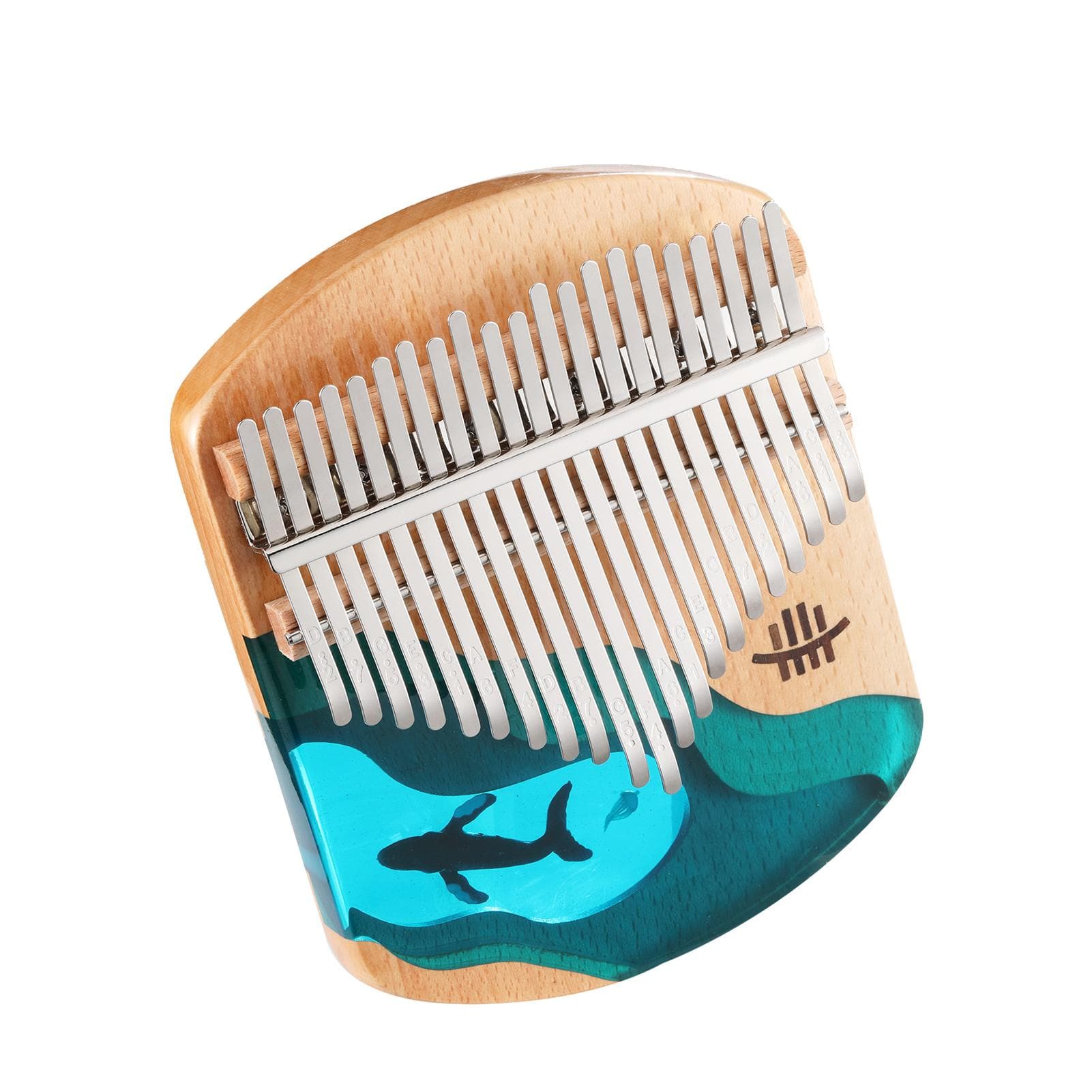 Hluru Kalimba Thumb Piano 21 Keys Beech Wood Thumb Finger Piano Portable Musical Instrument Blue