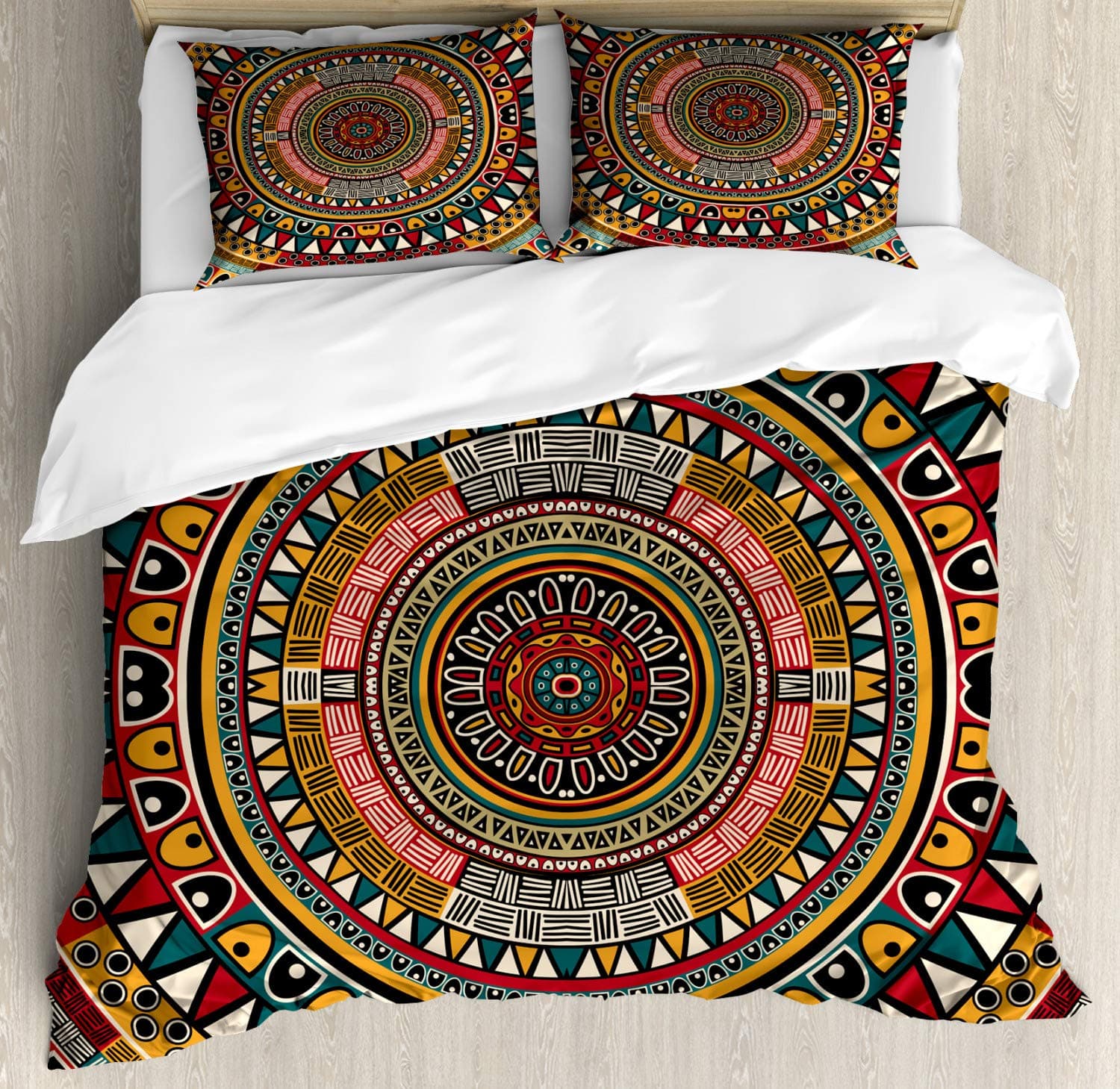 Boho Aztec Bedding Set Full Queen King Size for Teens Adults Men Women Quilt Cover with 2 Pillow Cases Bedroom Decor 3 Piece EU single(135x200cm)