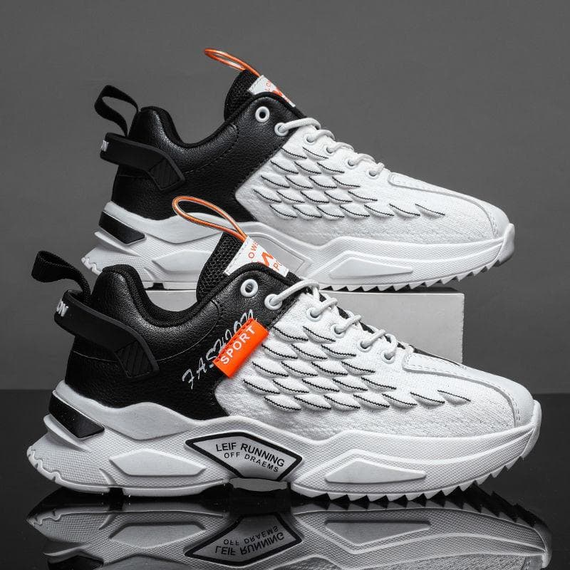 Autumn New Flying Woven Men's Shoes Lightweight Mesh Breathable Sports Shoes Men's Thick-soled Fashion All-match Trendy Shoes 44