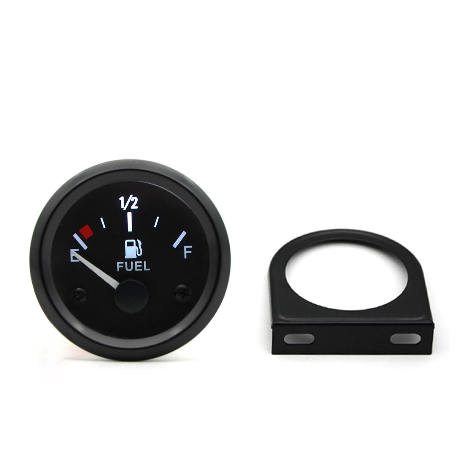 2'' 52mm Fuel Level Gauge, Pointer 12V Car Fuel Tank Meter with LED Backlight Rim Automotive Gauges Only Fuel Level Gauge