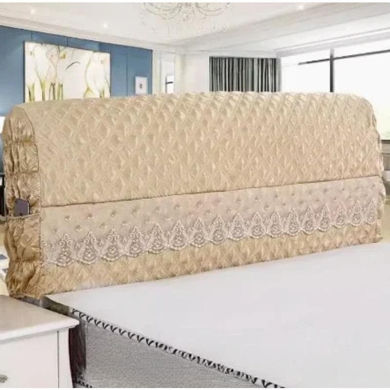 Soft Foreskin Bedside Protective Cover Full Coverage Bedside Dust Cover Cotton Padded Thickened Solid Wood Headboard Cover 120cm x Height65cm