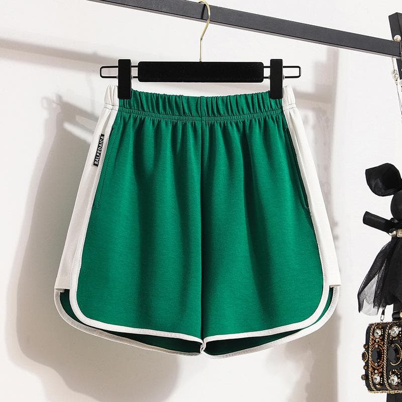 Sports Shorts Women's Summer New Women's Outdoor A-word Three-point Pants High Waist and Thin Loose Casual Pants 2XL grass green