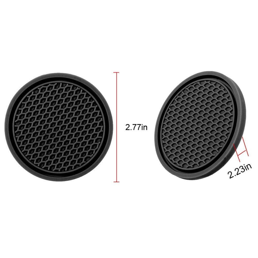 2pcs Car Cup Holder Anti-Slip Coasters Premium PVC Car Coasters Universal Fits Perfectly For Most Cup Car Interior Accessories black