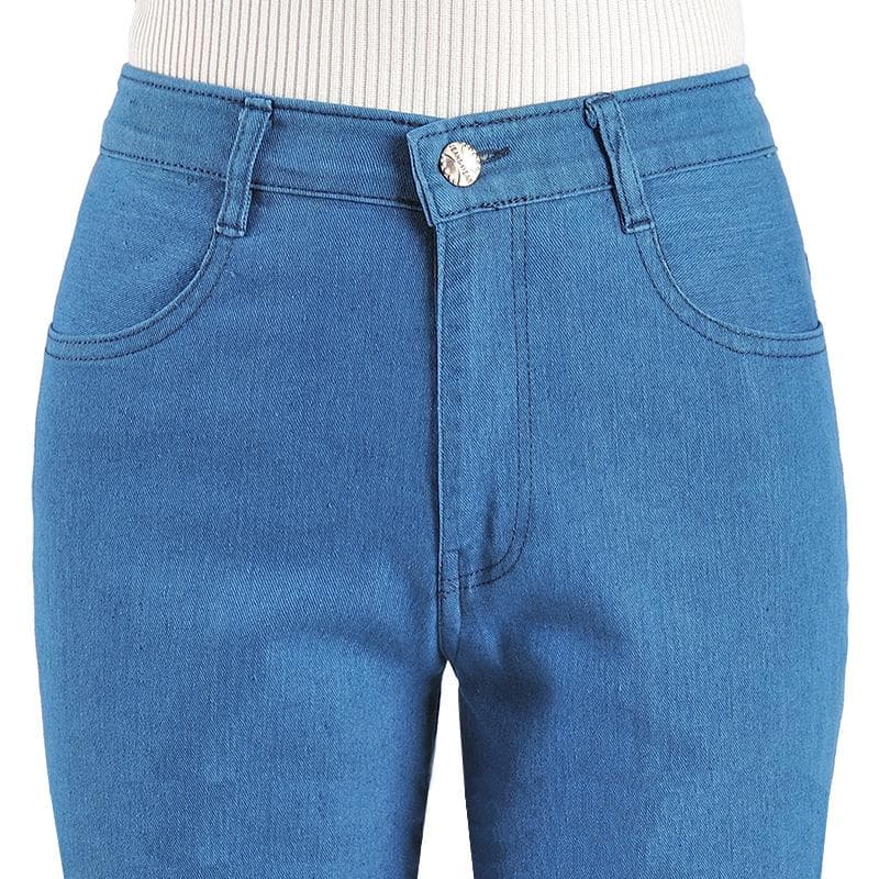 Women's High Waist Stretch Jeans Pants Straight Loose Denim Pants Plus Size Trousers 36 light blue