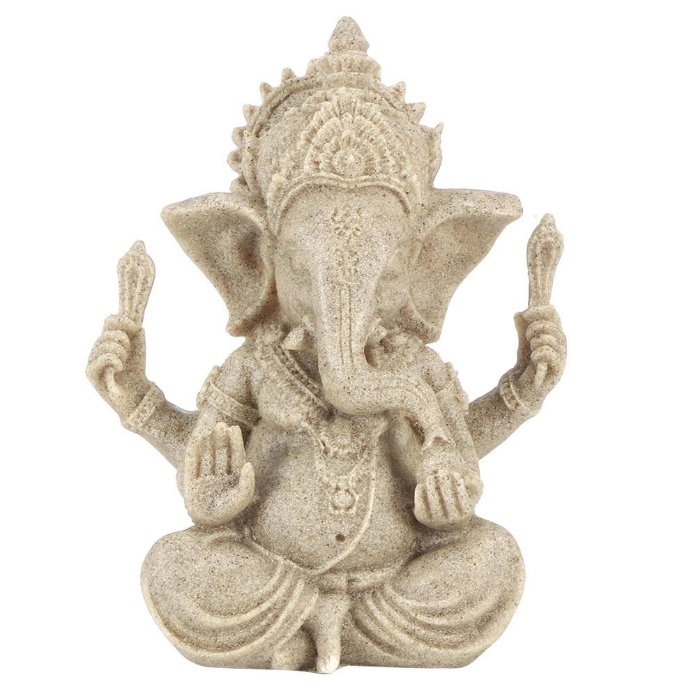 Sandstone Resin Indian Ganesha Elephant God Statue Fengshui Buddha Sculpture Home Decor Crafts