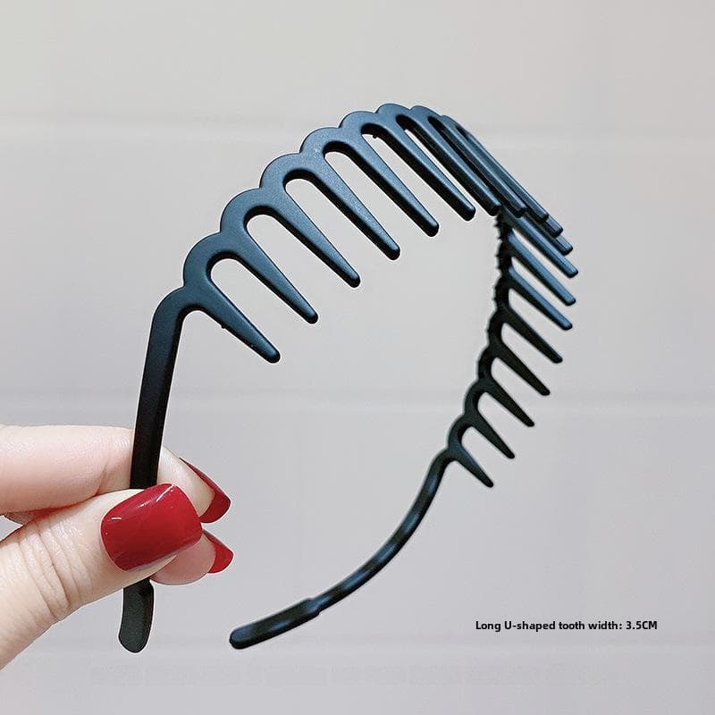 Matte Black Unisex Sports Headband: Non-Slip, Versatile for Outdoor Activities and Face Washing.
