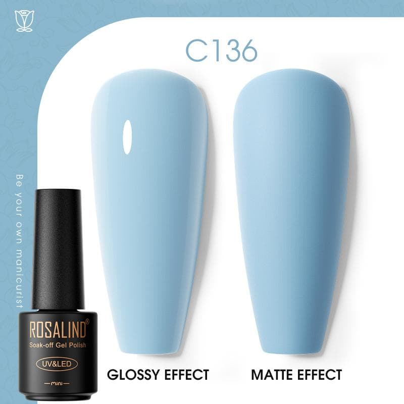 ROSALIND Nail Gel Polish Semi Permanent Varnish Hybrid UV Gel Polish Soak Off Nail Art Gel Top Base Coat Matt Top For Manicure Nail Art RA-C136