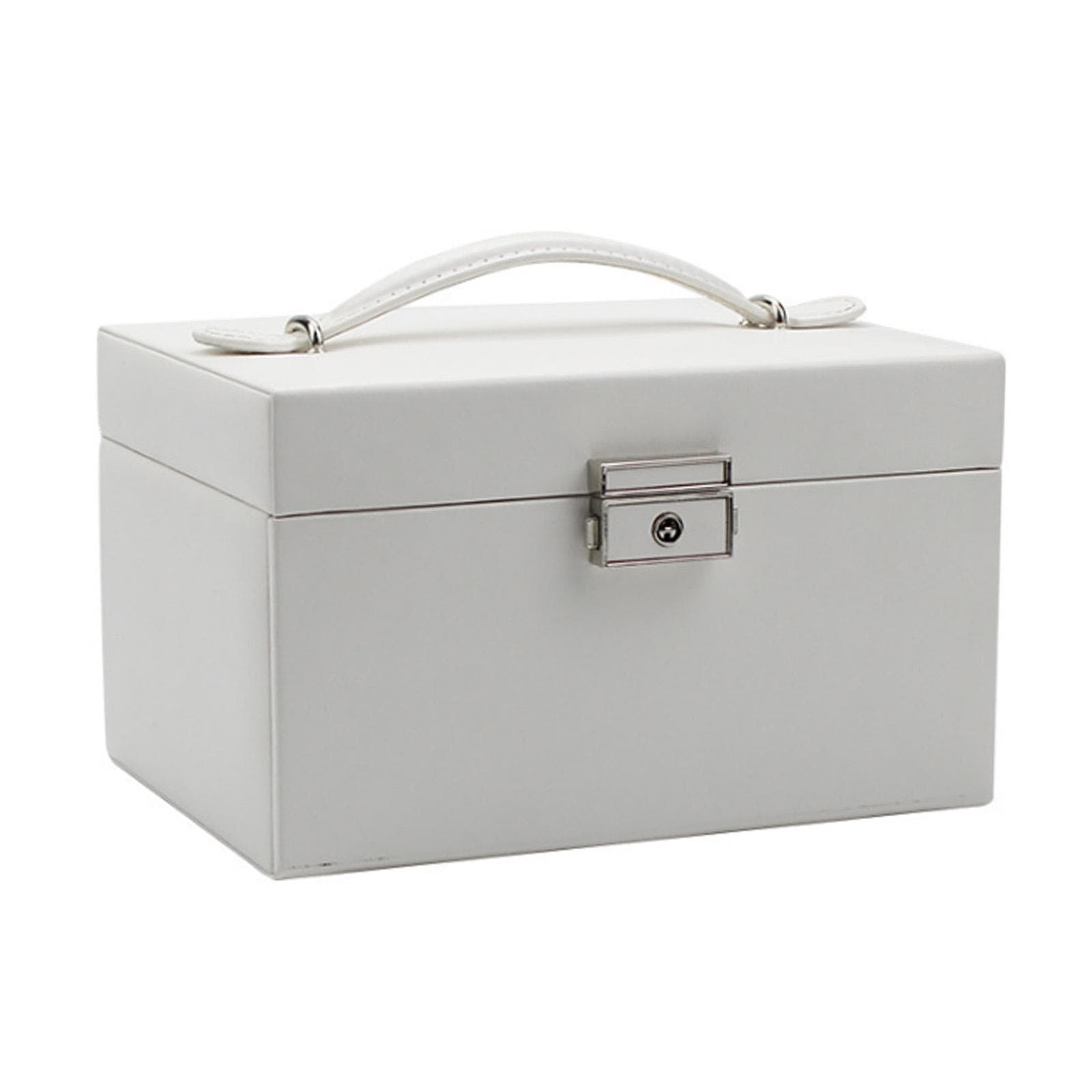 Jewelry Organizer 3-layer Large Capacity Jewelry Box Earrings Necklace Rings Holder with Makeup white