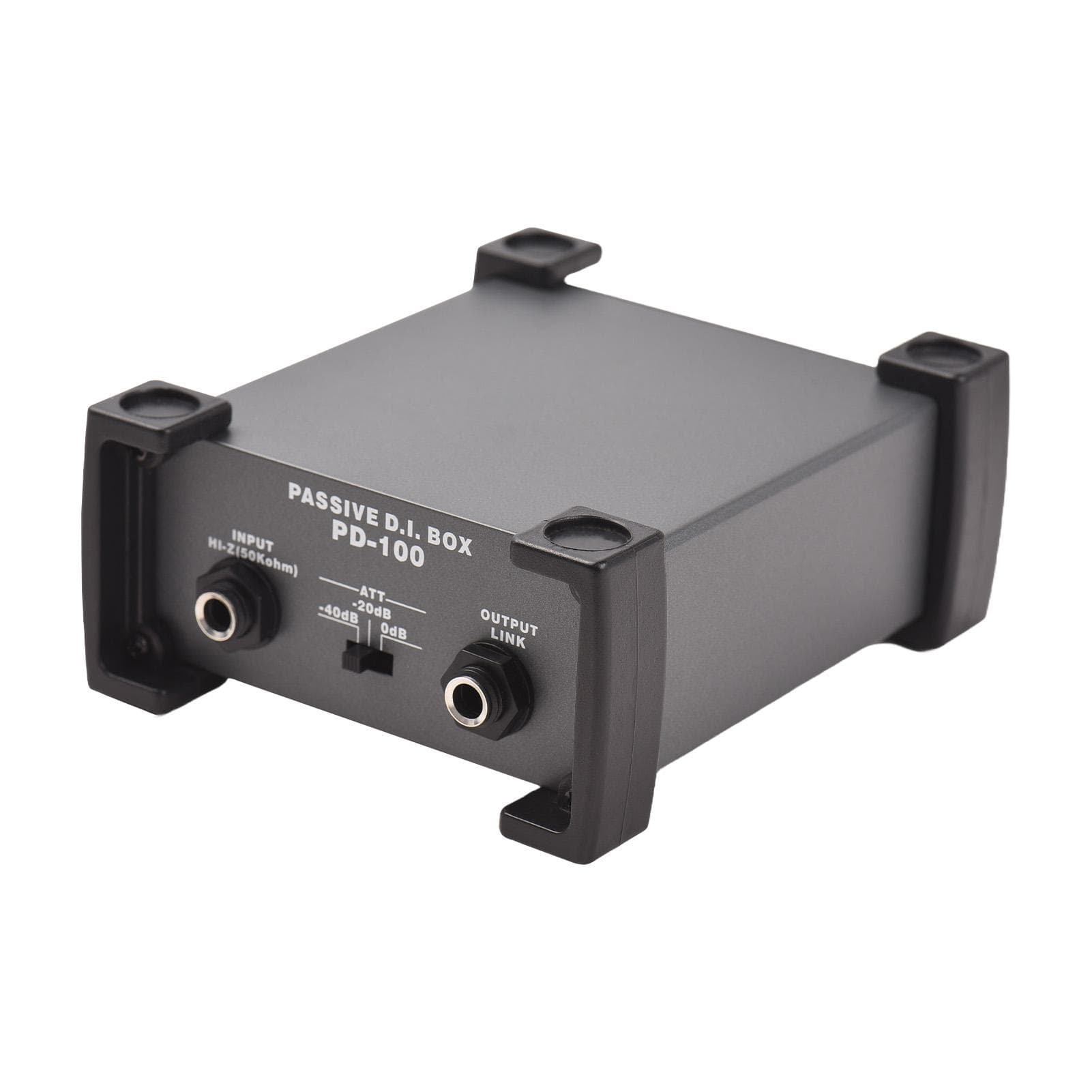 1 Channels Passive DI-Box Unit Hum Eliminator 1/4 instrument Direct Box to XLR Professional black