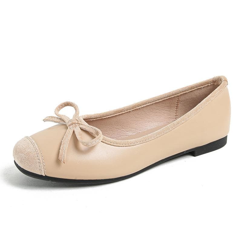 New French Temperament Bowknot Color Matching Square Toe Shallow Mouth Single Shoes for Women Summer 43 brown
