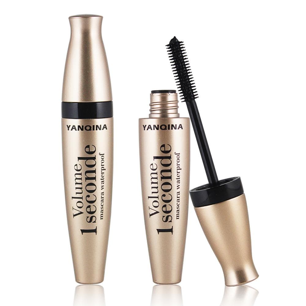 3D Waterproof Mascara Liquid Fiber Black Eyelashes Curling Brush Long Lasting Eye Makeup Extension gold