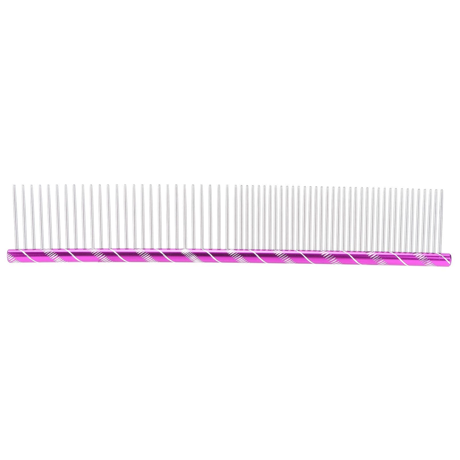 Pet Comb Sparse and Dense Double Tooth Open Knot Comb for Long and Short Haired Dog Cat and Other purple