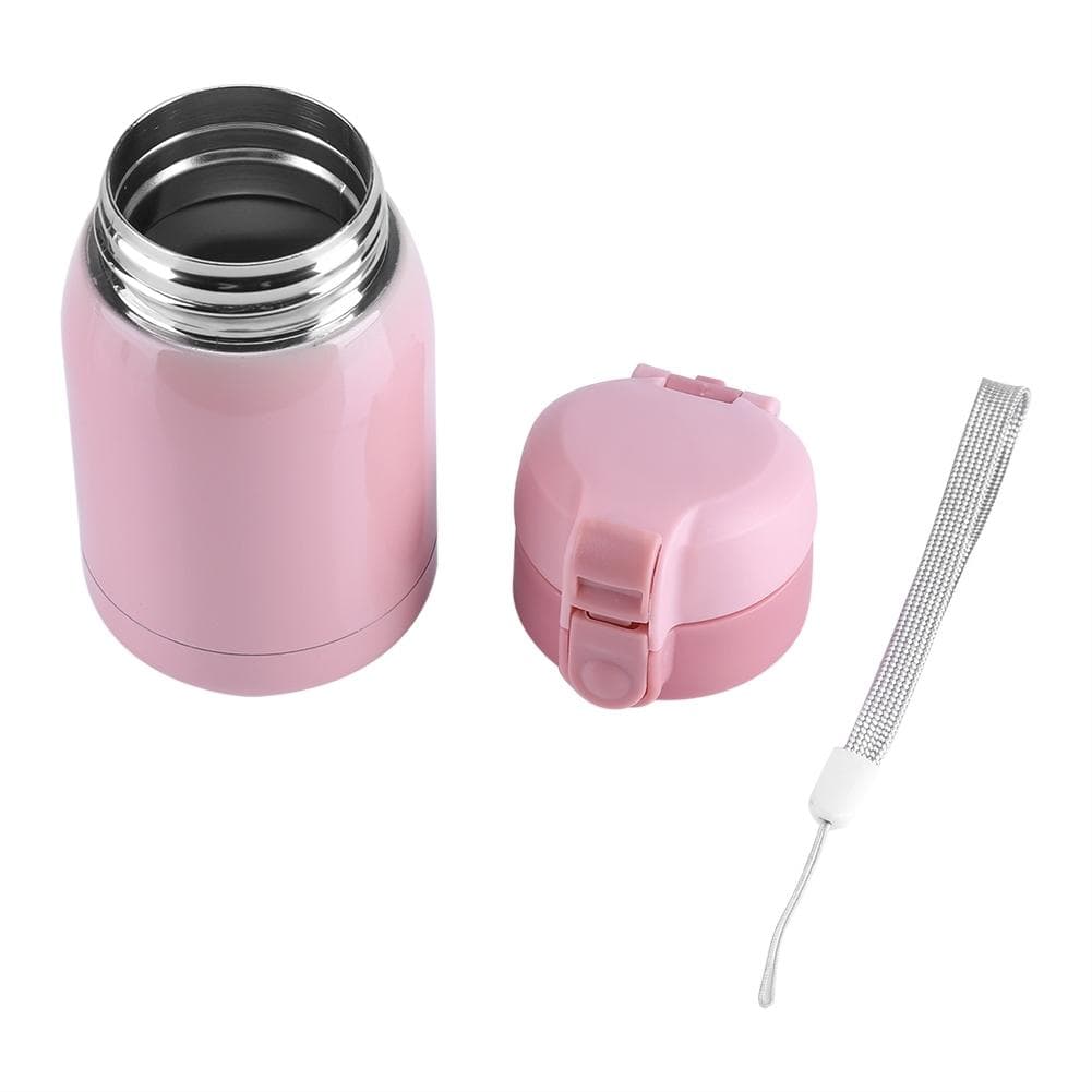 200ML Mini Stainless Steel Double wall Vacuum Insulated Cup Thermal Water Bottle Office Mug pink