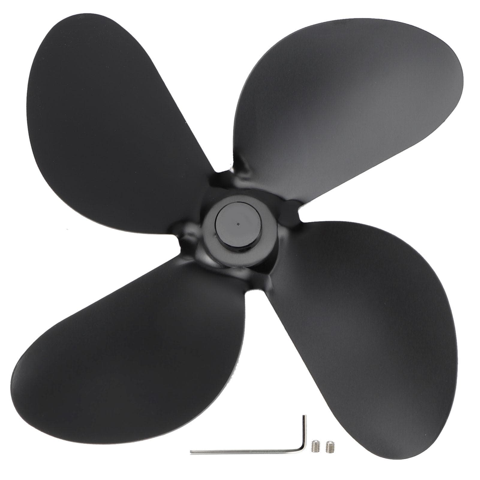 4 Blades Fireplace Fan Blade Stove Fan Blades Replacement Parts Home Stove AccessoriesBlack black