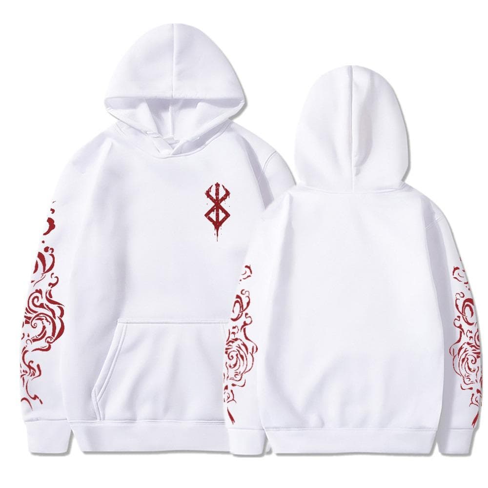 Anime Berserk Acid Hoodies Printed Men Women Fashion Long Sleeve Harajuku Goth Clothing Aesthetic Streetwear Sweater Oversized XXL white