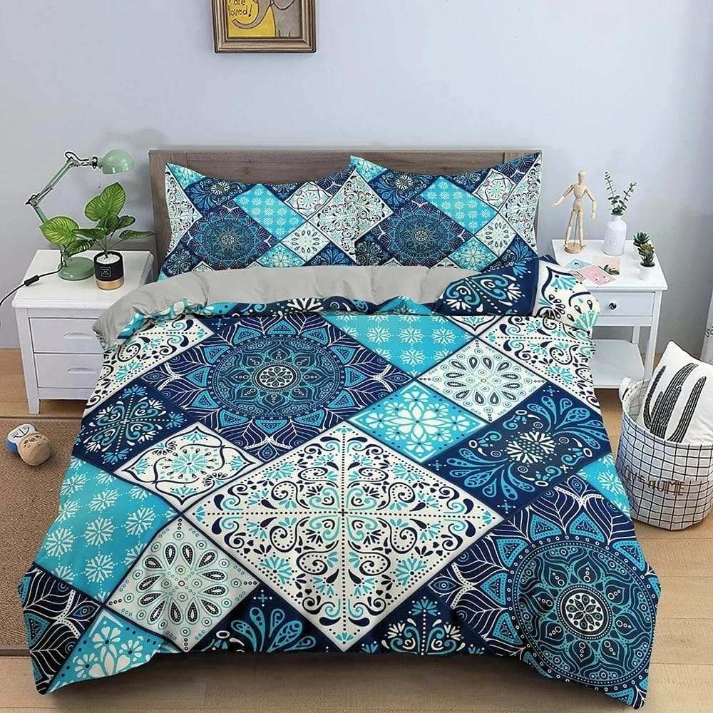 3D Mandala Duvet Cover Set Floral Pattern Bedding Set For Bedroom Luxury Cozy Quilt Cover With Pillowcase Home Decor 70x133cm 2pcs