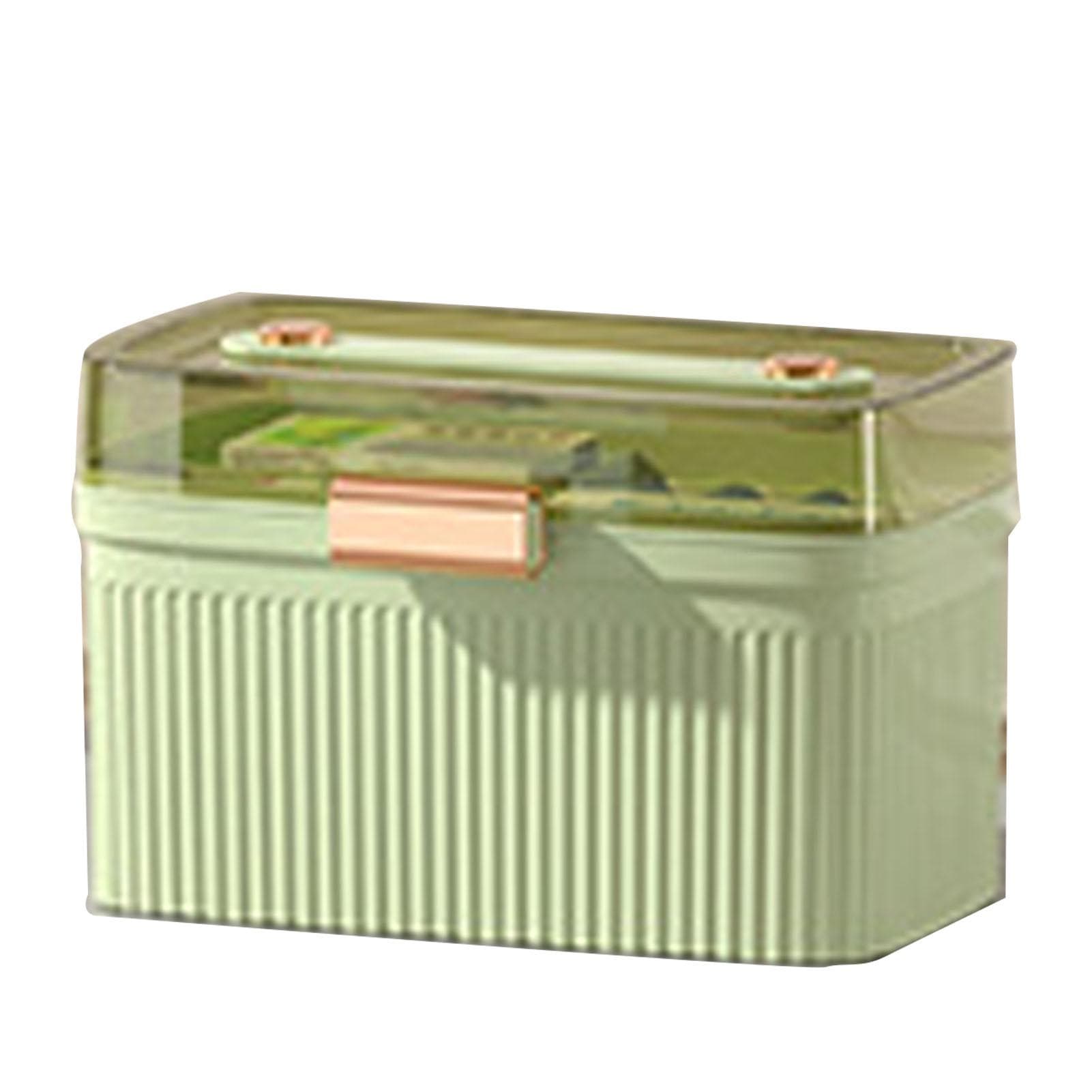 Household Medicine Box Portable Double Layer Medical Box Transparent Plastic First Aid Case for green