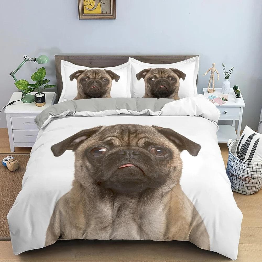 Cute Dog Bedding Set Animals Pattern Duvet Cover Bedroom Printed Comforter Set With Pillowcase Queen Single Double Size 70x133cm 2pcs