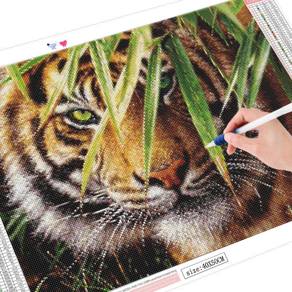 5D DIY Diamond Painting Full Round Drill Embroidery Tiger Animal Diamond Embroidery 20X30CM