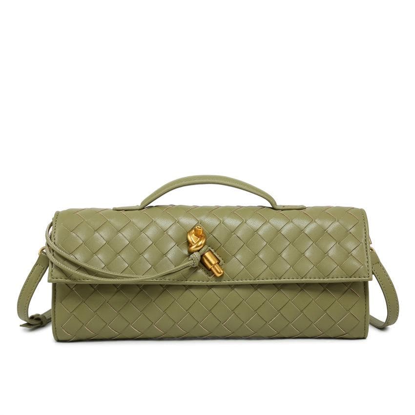 Women's Handwoven Woven Clutch Bag - Elegant Evening Handbag 31x4x14cm