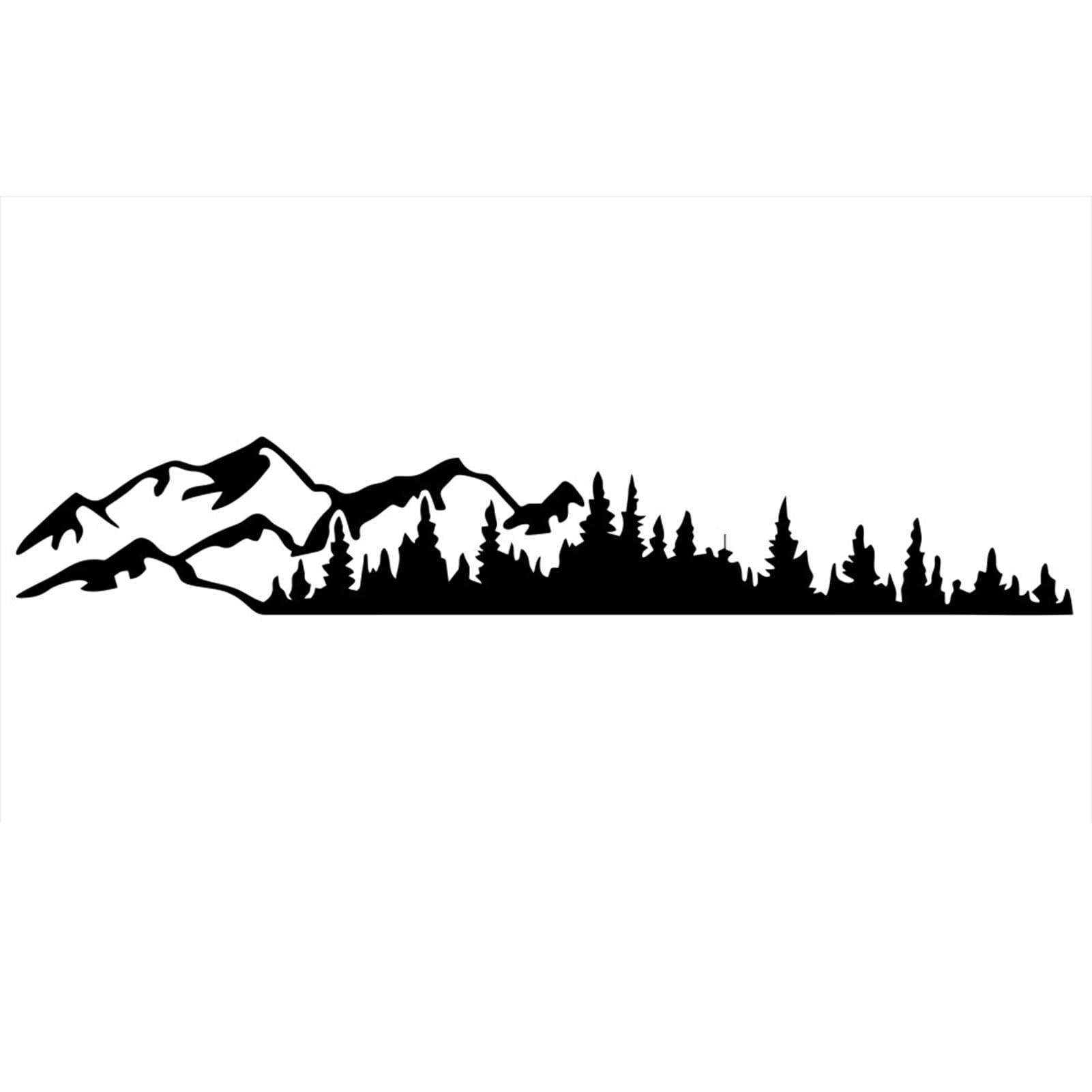1 Pcs Universal Vinyl Trees Mountain Forest Graphic Stickers Car Emblem Graphic Emblem Sticker Body black